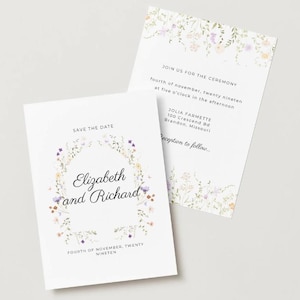 wedding invitation floral bohemian and canva editable printable A6 canva Digital DIY Template