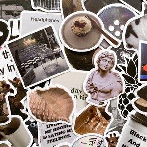 50 adesivi casuali di Dark Academia, adesivi estetici vintage, adesivi con citazioni tristi, adesivi impermeabili per diario, album di ritagli, fai da te