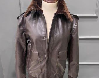Vintage 1970's/80's Leather A2 Style Bomber Jacket / Retro