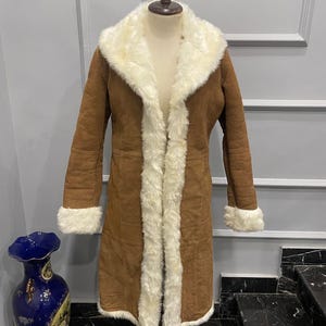 Vintage 90s Penny Lane Coat: Afghan Style Faux Fur Shearling