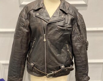 Men's Vintage Ben Sherman Genuine Leather Motorcycle Jacket Medium
