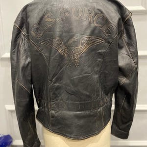 90s Vintage Leather Bomber Jacket: US Army B3 Flight Pilot Style