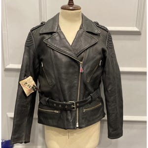 Vintage 90s Hein Gericke Leather Jacket –  Moto Biker Jacket | Real Black Leather Jacket | Quilted Leather Shoulder