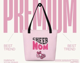 Cheer Mom Cotton Canvas Tote Bag | Game Day, Competition Bag