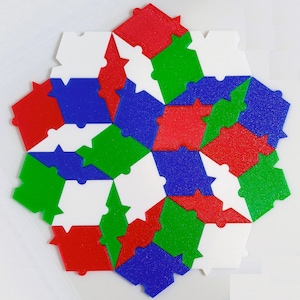 Penrose P3 thick and thin rhombus aperiodic tiling puzzle