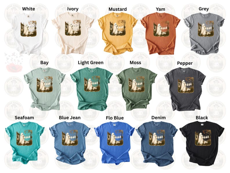 Ghost Laundry Shirt, Cottagecore Spooky Autumn Tee, Cozy Fall Apparel image 2
