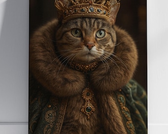 Royal Pet Portrait Historical King Dog Painting Renaissance Cat Portrait Regal Pet Memorial Art Funny Pet Lover Gift Personalized Animal