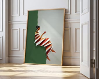 Impresión de arte mural abstracto minimalista / Póster de figuras recortadas en papel / Decoración editorial moderna / Descarga digital