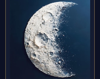 Lámina decorativa lunar para pared • Decoración lunar hiperrealista • Arte espacial para dormitorio • Descarga digital imprimible