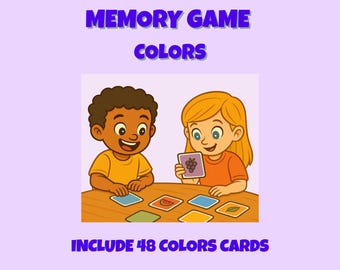 Memory Game for Kids – Learn Colors | Printable Matching Game | 48 Cards | Preschool & Toddler Activity