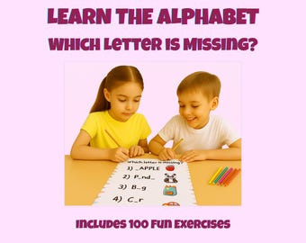 Which Letter is Missing? – Alphabet Worksheet Book for Kids (Ages 4–9)