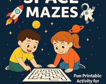 Space Maze Activity Book for Kids (Ages 4–9) – 15 Fun Printable Mazes | Space-Themed Brain Game | Instant Download