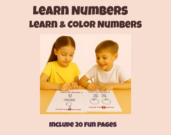 Learn & Color Numbers 1–10 | Fun Counting Coloring Book for Kids Ages 3–8 (PDF Printable)