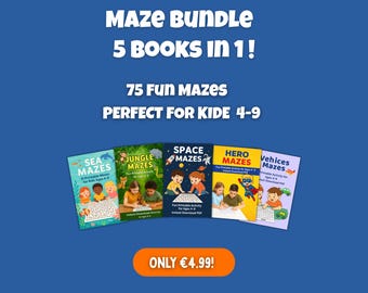 Maze Bundle – 5 Books in 1! 75 Fun Mazes for Kids Ages 4-9