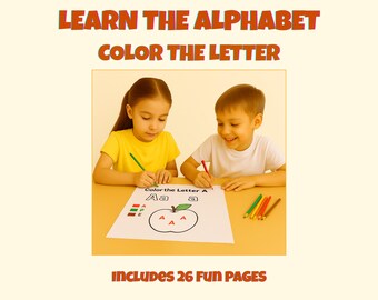 Color the Letter – Fun Alphabet Coloring Book for Kids | 26 Pages | Learn ABCs through Art and Creativity | Preschool & Kindergarten PDF