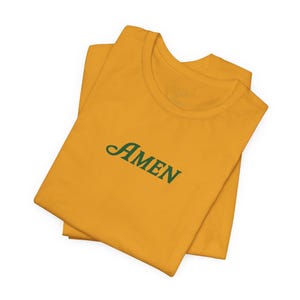 Camiseta de golfe Amen Script, vestuário minimalista para golfe, camiseta Bella Canvas