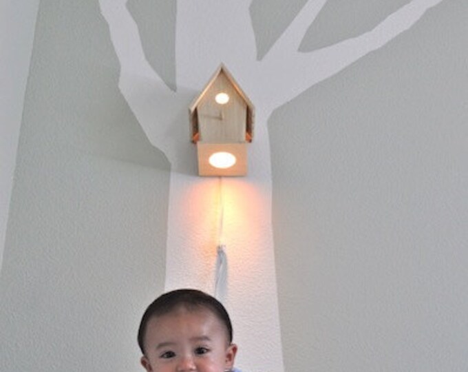 Avery Modern Wall Hanging Birdhouse Lamp for Baby Nursery Etsy