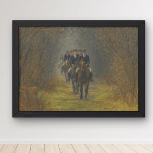Second Flight Fox Hunt | Vintage Fox Hunt | Museum Quality Matte Print | Oil Painting Print
