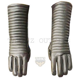 Handmade Leather Darth Vader Gloves – Custom Black Mandalorian Cosplay Costume Gloves