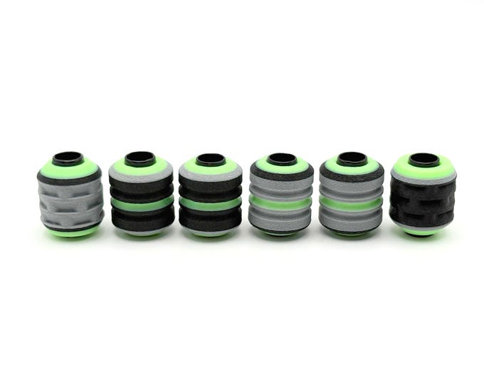 Gray Matter Glow Lanyard Bead Pack | Spec Six EDC Kit | Glass Fiber | Green Glow | Dynamic EDC Beads