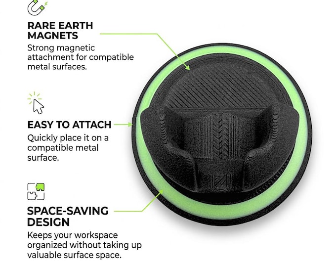 The Beacon - Glow in the Dark Magnetic EDC Mount for Knife Lanyard,  Flashlight & Phone | Gun Safe, Toolbox or Fridge Magnet