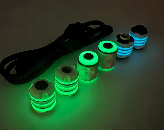 Glow in the dark EDC Lanyard Beads - Paracord Bead Set - Knife Accessory - Spec Six Coldlight Pack -