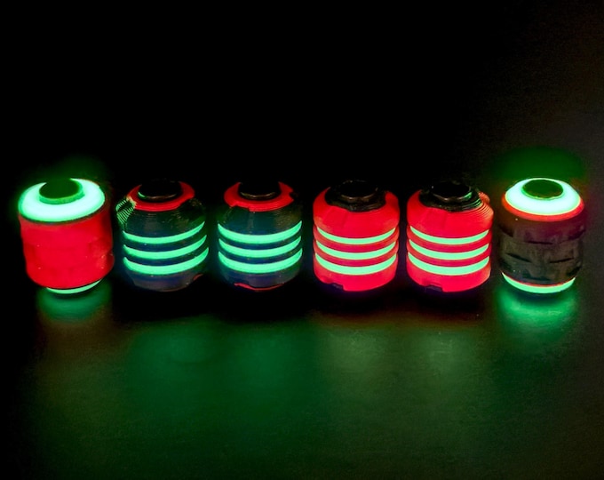 Paracord Lanyard Beads – Glow in the Dark Composite Set Spec-Six-Redline Reverse Pack -