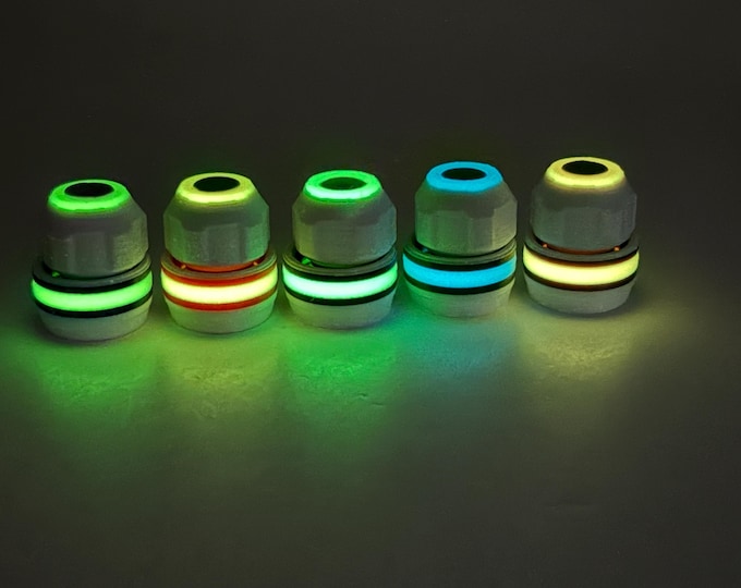 The Prism Pack | Glow-in-the-Dark EDC Bead Kit | 5 Swivel Spinner Lanyard Beads | All 5 Glow Colors | 550 Paracord Included | Knife Beads