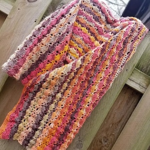 Handmade Crochet Shawl, Crochet Wrap, Autumn Crochet Shawl, Autumn Colored Crochet Shawl