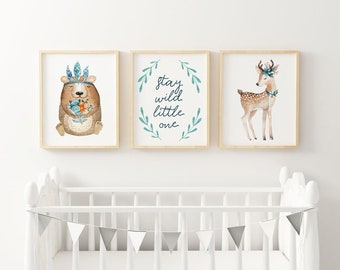 Print Your Own - Nursery Artwork - Woodland - Bohemian - Prints - Printables