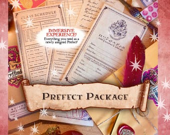 Wizarding Prefect Bundle - HP Wizard School Letter, envelope and quill, Magic Birthday, Wizarding School Supplies