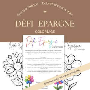 Coloring Savings Challenge PDF, Printable Budget Tracker, Money Saving Goal Flower, Fun Cash Envelope Alternative, Financial Planner