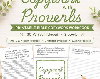 Homeschool Proverbs Copywork & Bible Study for Kids – Scripture Handwriting Practice