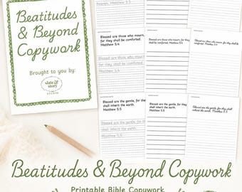 Homeschool Beatitudes Copywork for Kids – 30 Days of Scripture Handwriting Practice