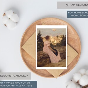 Baraja de cartas de arte impresionista: tarjetas didácticas de artistas para educación en casa y cooperativas