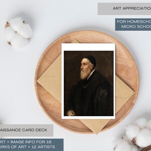 Mazzo di carte sull'arte rinascimentale - Flashcard artistiche per l'istruzione parentale e le cooperative