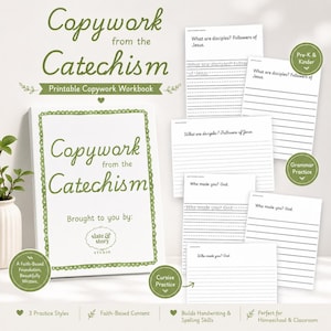 Homeschool Catechism Copywork for Kids – Gentle Handwriting Practice for Littles