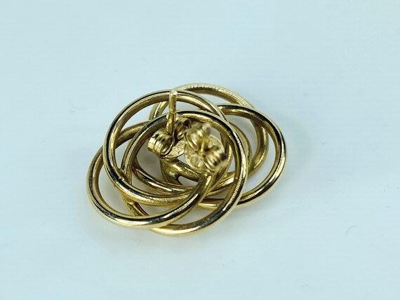 Dimensional 10K yellow gold interlocking circle p… - image 6