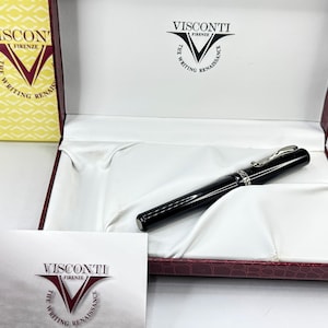 Vintage Visconti Firenze Classic Black Fountain Pen Original Box SS448