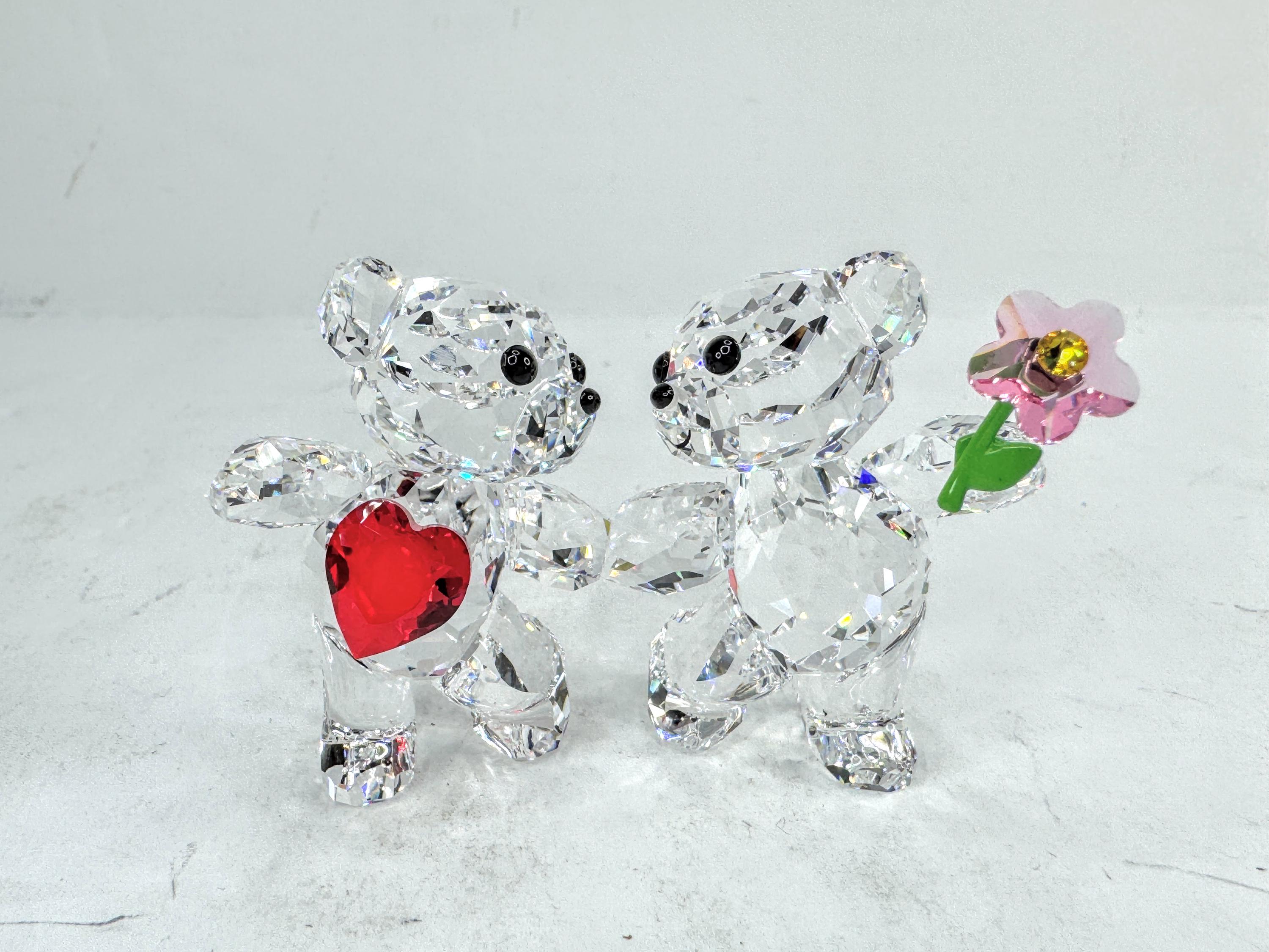 Swarovski Crystal Kris Bears Happy Together Figurine Set New in