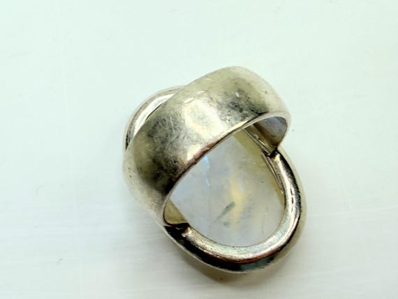 Rainbow Moonstone Sterling Silver Statement Ring … - image 5