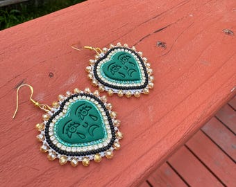 Crying Heart Beaded Earrings