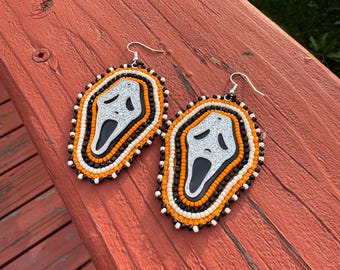 Handmade “Scream”  Inspired Beaded Earrings