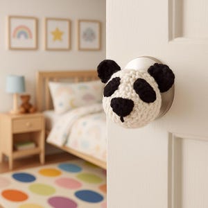 Door Knob Cover, Panda Doorknob Cozy, Crochet Cozy, Amigurumi Doorknob Cozy, Handmade