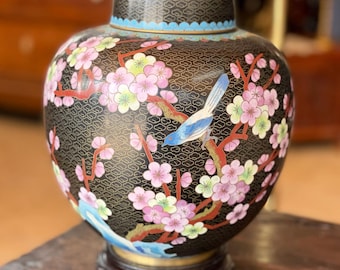 Antique Ginger Jar, Oriental, Cloisonné, Decorative, Spice