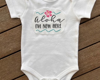 Baby Body * ALOHA I'm new here * Bio-Baumwolle * weiss