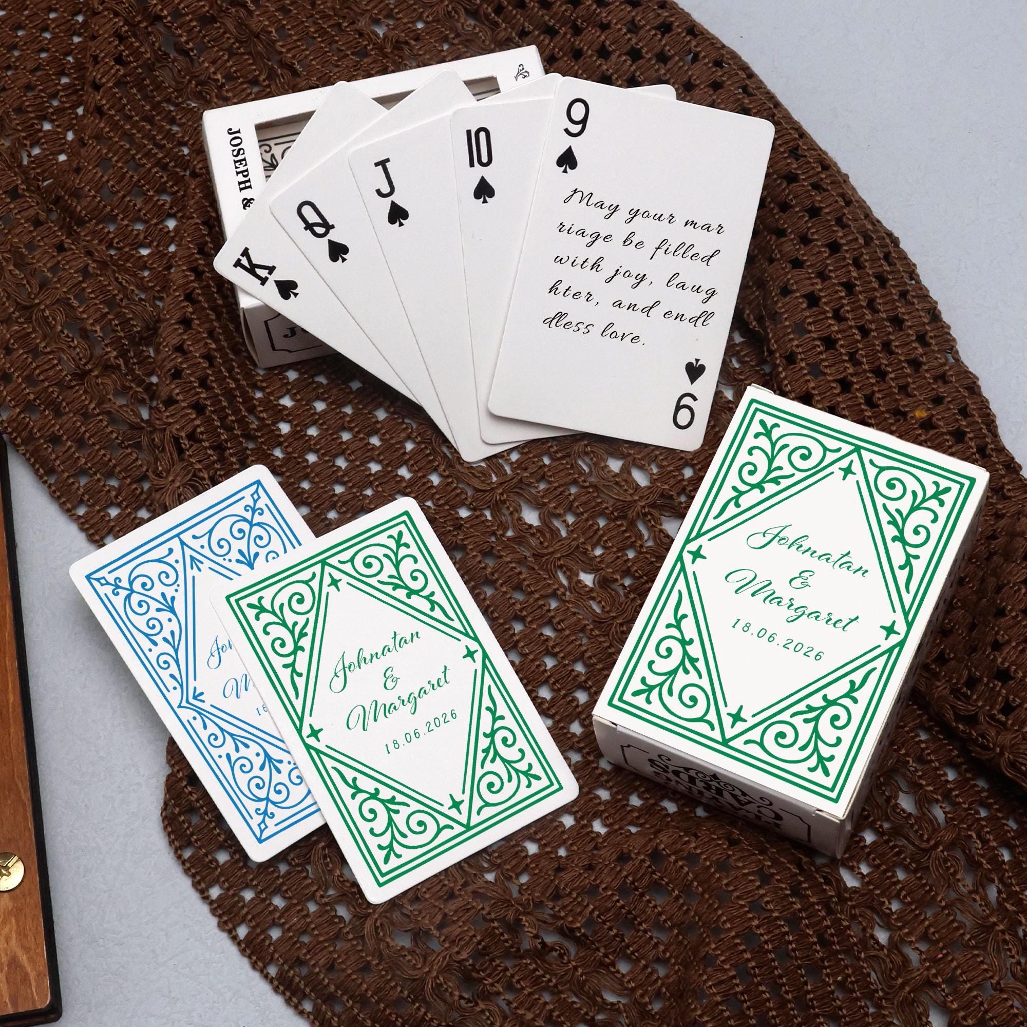 Custom Wedding Guest Book Playing Cards | Personalized Vintage Keepsake ...