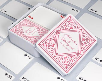 Carte da gioco per libro degli ospiti di nozze personalizzate: ricordo personalizzato
