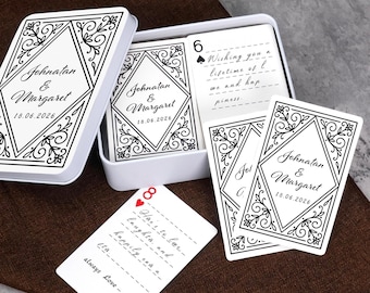 Custom Wedding Guest Book Playing Cards | Personalized vintage Keepsake