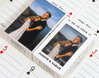 Personalized Wedding Guest Book Playing Cards, Custom Photo Keepsake